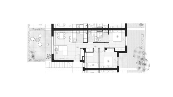 Villa floor plan, 3 bedrooms in Balcon de la Laguna No. 2 (2D)